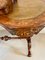 Mesa de escritura en forma de riñón victoriana antigua de madera nudosa con incrustaciones, Imagen 7