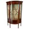 Antique Edwardian Inlaid Mahogany Shaped Display Cabinet, Image 1