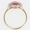French Art Deco Diamonds and Verneuil Ruby 18 Karat Yellow Gold Ring, 1925, Image 11