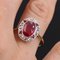 French Art Deco Diamonds and Verneuil Ruby 18 Karat Yellow Gold Ring, 1925 5