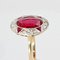 French Art Deco Diamonds and Verneuil Ruby 18 Karat Yellow Gold Ring, 1925 7