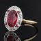 French Art Deco Diamonds and Verneuil Ruby 18 Karat Yellow Gold Ring, 1925, Image 4