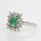 Emerald and Diamonds 18 Karat White Gold Cluster Ring, 1970s, Image 6