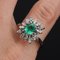 Emerald and Diamonds 18 Karat White Gold Cluster Ring, 1970s, Image 5