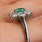 Emerald and Diamonds 18 Karat White Gold Cluster Ring, 1970s, Image 9