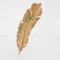 French and Emerald 18 Karat Yellow Gold Feather Brooch, 1960s, Image 7