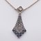 Art Deco Halskette aus 12 Karat Gold und Silber mit Diamanten und Saphiren, 1930er 2