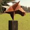 German Steel Polygon Sculpture, Horse on an Oxidised Oak Pedestal, 21st Century 4