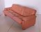 Coronado Salmon Pink Leather Three-Seater Sofa by Tobia Scarpa 2