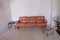 Coronado Salmon Pink Leather Three-Seater Sofa by Tobia Scarpa 10