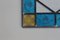 Panneaux Art Déco en Verre Teinté Bleu et Doré, Set de 2 3