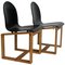 Mid-Century Italian Chair with Cubic Wood Structure and Curved Seat, 1970s, Image 1