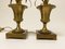French Bronze Lamps with Reeds and Ceramic Flowers from Maison Charles, 1950s, Set of 2 2