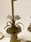 French Bronze Lamps with Reeds and Ceramic Flowers from Maison Charles, 1950s, Set of 2 8