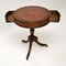 Table Tambour Style Regency Antique avec Plateau en Cuir 4