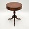 Antique Regency Style Drum Table with Leather Top, Image 1