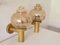 Large Mid-Century Modernist Glass and Metal Wall Sconces, 1960s, Set of 2, Image 2