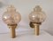 Large Mid-Century Modernist Glass and Metal Wall Sconces, 1960s, Set of 2 1