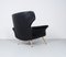 Mid-Century Modern Black Lounge Chair with Brass Legs, 1950s 7