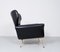 Mid-Century Modern Black Lounge Chair with Brass Legs, 1950s 5