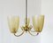 Mid-Century Chandelier in Brass and Glass 3