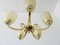 Mid-Century Chandelier in Brass and Glass 4