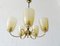 Mid-Century Chandelier in Brass and Glass 2