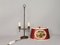 Vintage Regency Red Satin and Brass Table Lamp, 1940s 8