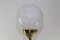 Jugendstil Stehlampe aus Messing mit weißer Opalglaskugel 2
