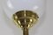 Art Nouveau Floor Lamp in Brass with White Opal Glass Ball 3
