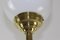 Art Nouveau Floor Lamp in Brass with White Opal Glass Ball, Image 3