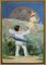 Peinture à l'Huile, Pierrot, Colombine et la Lune par Luigi Loir, 1890s 1
