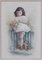 Acuarela de niño pequeño con oso de peluche de A. Reng, 1918, Imagen 8