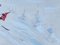 Acuarela de esquiador Mid-Century, 1952, Imagen 7