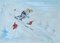 Acuarela de esquiador Mid-Century, 1952, Imagen 1
