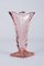 Art Deco Pink, Yellow and Orange Glass Vases, Bohemia, Set of 3 10