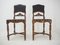 Antique Embossed Leather Chairs, Set of 2 2