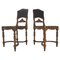 Antique Embossed Leather Chairs, Set of 2 1