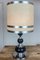 Italienische Mid-Century Tischlampe aus Chrom & Holz 4