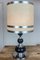 Lámpara de mesa italiana Mid-Century de cromo y madera, Imagen 4