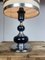 Lámpara de mesa italiana Mid-Century de cromo y madera, Imagen 3