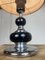 Italienische Mid-Century Tischlampe aus Chrom & Holz 12