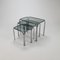 Chrome and Smoked Glass Nesting Tables, 1970s, Set of 3 1