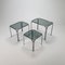 Tavolini ad incastro in metallo cromato e vetro fumé, anni '70, set di 3, Immagine 8