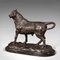 Vintage Decorative Bull Statue in Bronze and Marble, 1960s, Image 3