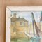French Oil Painting with Harbor Scene, 1940s 5