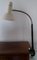 Lámpara de escritorio vintage ajustable, lámpara de pinza con pantalla reflectora en crema, tubo flexible cromado de aluminio pintado en negro y soporte de plástico de los años 70 de Hillebrand, Imagen 1