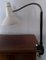 Lámpara de escritorio vintage ajustable, lámpara de pinza con pantalla reflectora en crema, tubo flexible cromado de aluminio pintado en negro y soporte de plástico de los años 70 de Hillebrand, Imagen 4