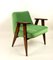 Light Green Velvet 366 Lounge Chair by Józef Chierowski, 1970s 1