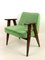 Light Green Velvet 366 Lounge Chair by Józef Chierowski, 1970s 10